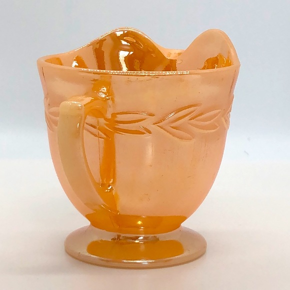 Fireking Peach Luster Creamer - Picture 3 of 5